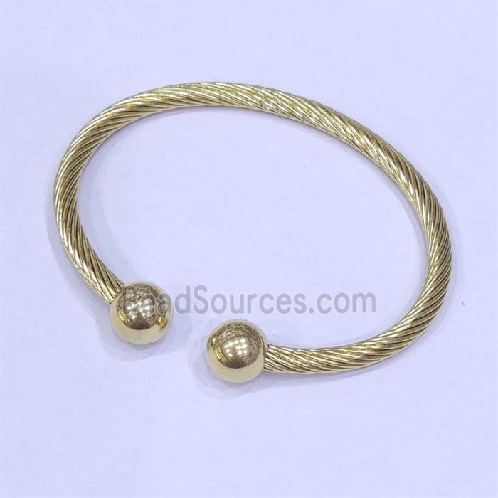 Stainless Steel Bangle Gold Plated