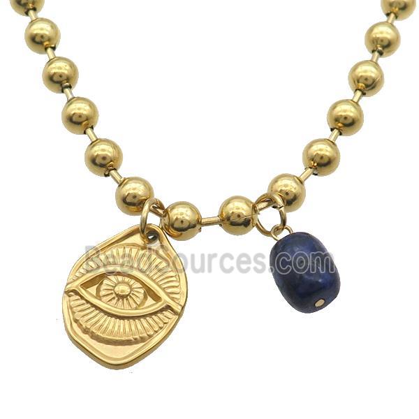 Stainless Steel Necklace Eye Gold Plated