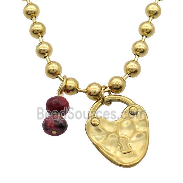 Stainless Steel Necklace Lock Gold Plated