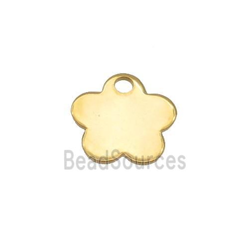 Stainless Steel Flower Pendant Gold Plated