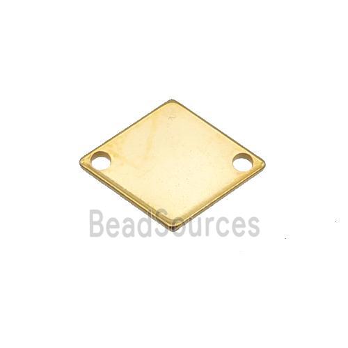 Stainless Steel Rhombic Connector Gold Plated