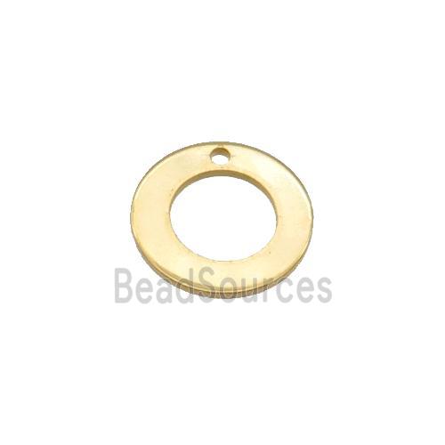 Stainless Steel Circle Pendant Gold Plated Flat