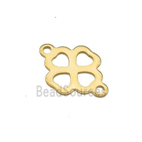 Stainless Steel Clover Connector Gold Plated