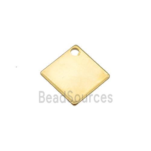 Stainless Steel Rhombic Pendant Gold Plated