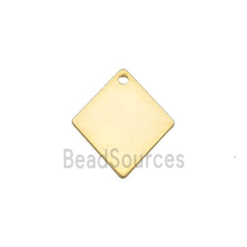 Stainless Steel Rhombic Pendant Gold Plated