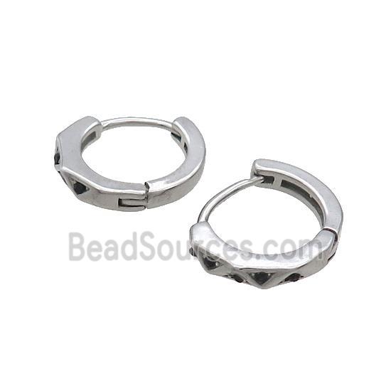 Raw Stainless Steel Hoop Earrings