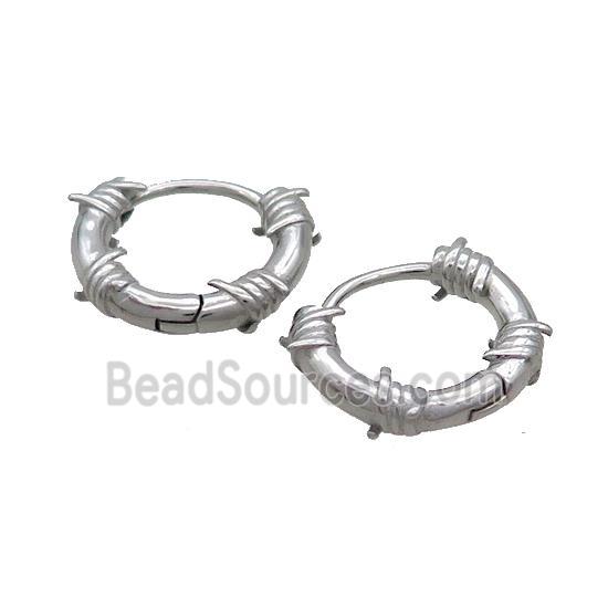 Raw Stainless Steel Hoop Earrings