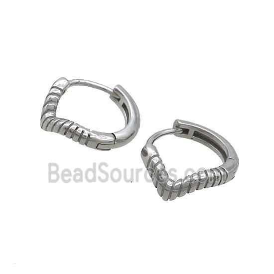 Raw Stainless Steel Hoop Earrings