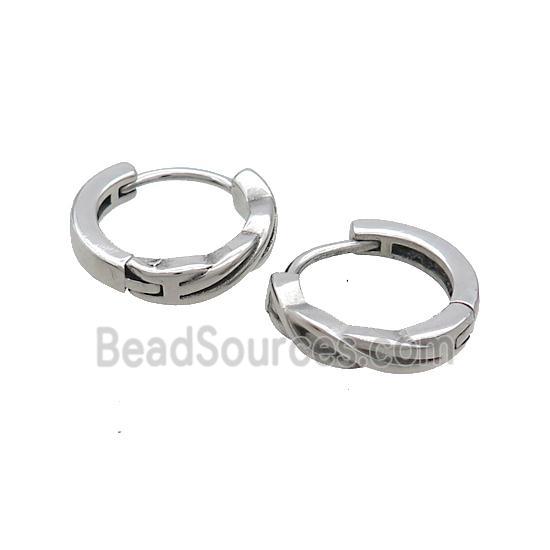 Raw Stainless Steel Hoop Earrings