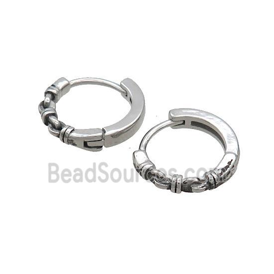 Raw Stainless Steel Hoop Earrings