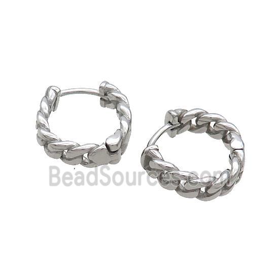 Raw Stainless Steel Hoop Earrings