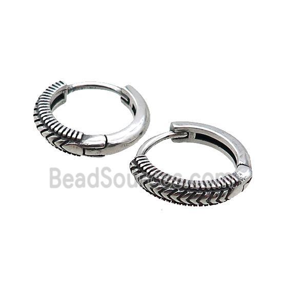 Stainless Steel Hoop Earrings Antique Silver