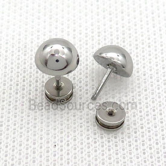 Raw Stainless Steel Stud Earrings