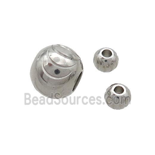 Raw Stainless Steel Beads Round