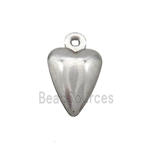 Raw Stainless Steel Heart Pendant