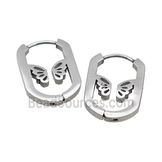 Raw Stainless Steel Latchback Earrings