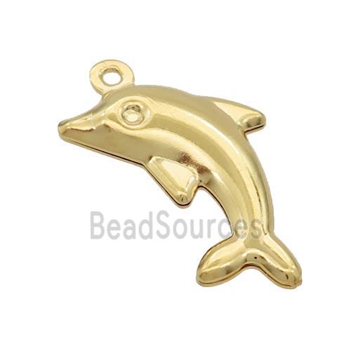 Stainless Steel Dolphin Pendant Gold Plated