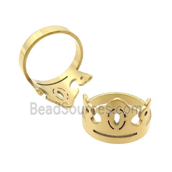 Stainless Steel Rings Crown Gold Plated