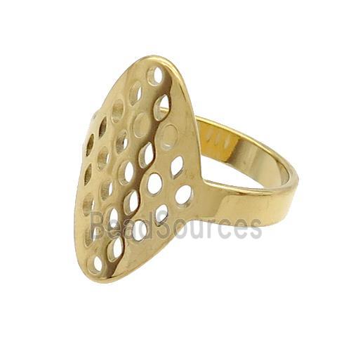 Stainless Steel Rings Gold Plated Mesh