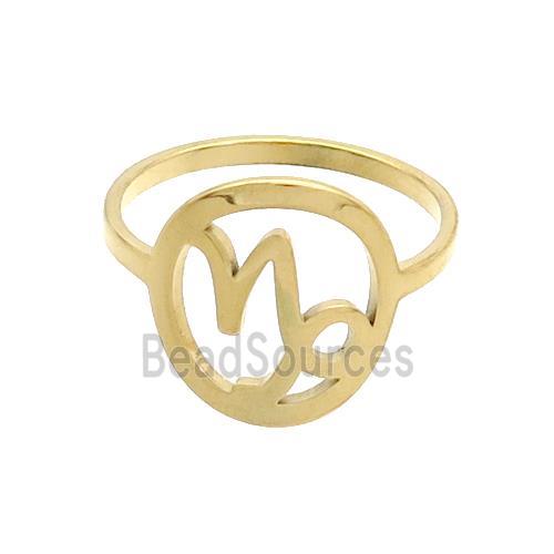 Stainless Steel Rings Virgo Zodiac Gold Plated