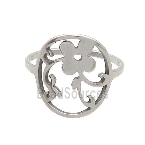 Raw Stainless Steel Rings Flower