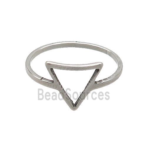 Raw Stainless Steel Rings Triangle