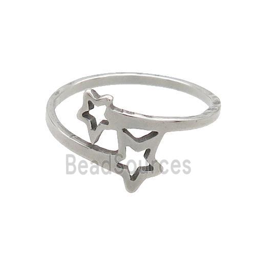 Raw Stainless Steel Rings Star