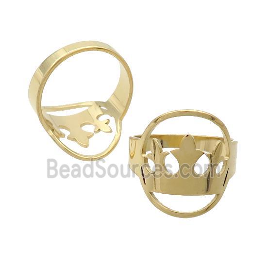 Stainless Steel Rings Crown Gold Plated