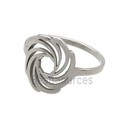 Raw Stainless Steel Rings Hot Wheels Swirl