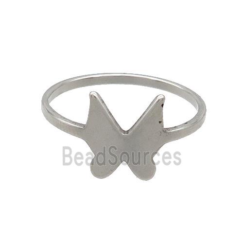 Raw Stainless Steel Butterfly Rings