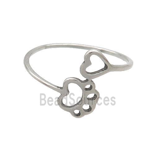 Raw Stainless Steel Rings Paw