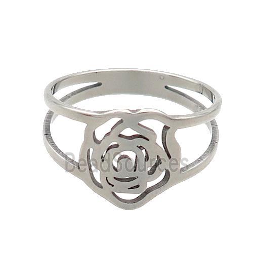 Raw Stainless Steel Flower Rings