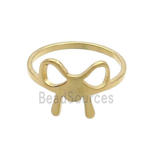 Stainless Steel Bowknot Rings Gold Plated