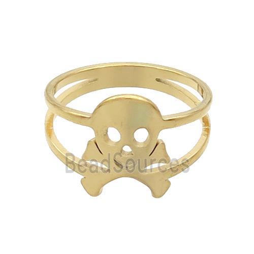 Stainless Steel Skull Rings Gold Plated