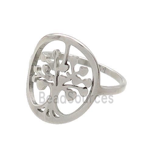 Raw Stainless Steel Rings Tree Of Life