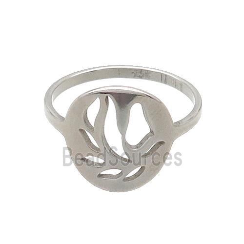 Raw Stainless Steel Rings Flower