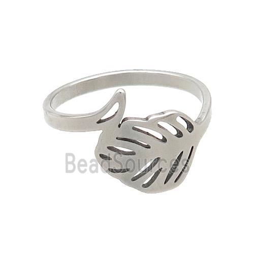 Raw Stainless Steel Leaf Rings