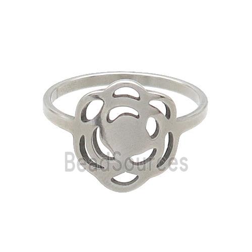 Raw Stainless Steel Rings Flower