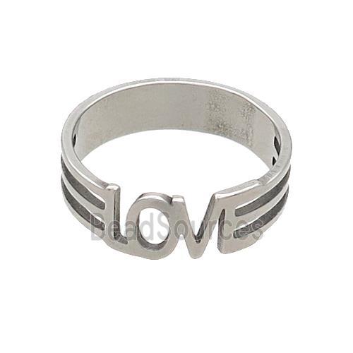 Raw Stainless Steel Rings LOVE