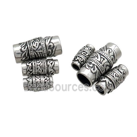 Stainless Steel Magnetic Clasp Large Hole Antique Silver