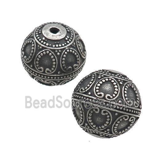 Stainless Steel Round Beads Antique Black