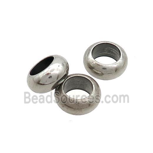 Raw Stainless Steel Rondelle Beads Large Hole