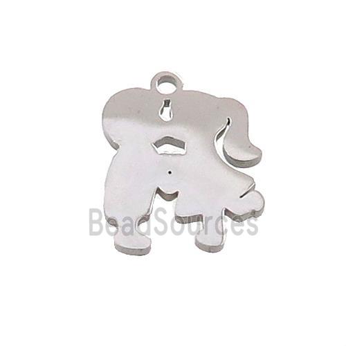 Raw Stainless Steel Couple Charms Pendant