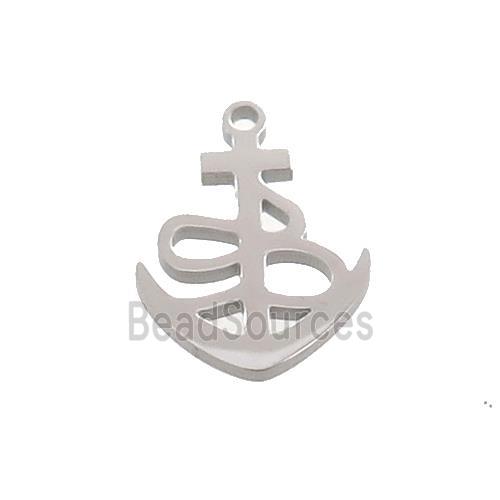 Raw Stainless Steel Anchor Charms Pendant