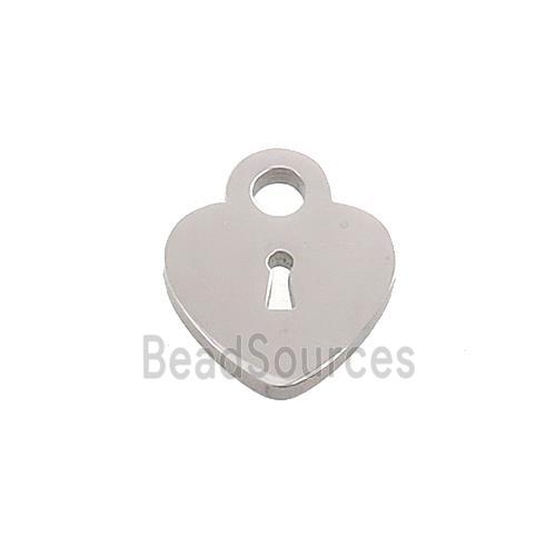 Raw Stainless Steel Heart Lock Charms Pendant