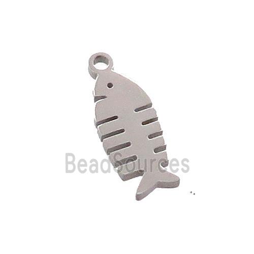 Raw Stainless Steel Fishbone Charms Pendant