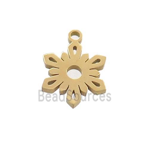 Stainless Steel Snowflake Charms Pendant Gold Plated