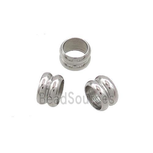 Raw Stainless Steel Rondelle Beads Spacer Large Hole