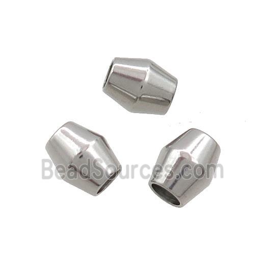 Raw Stainless Steel Bicone Beads Large Hole