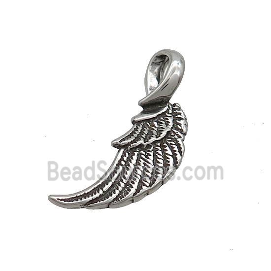 Stainless Steel Angel Wings Charms Pendant Antique Silver